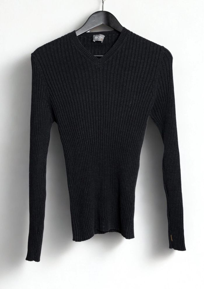 Pull gris foncée velours côtelé ultra stretch Hugo Boss Taille M/L