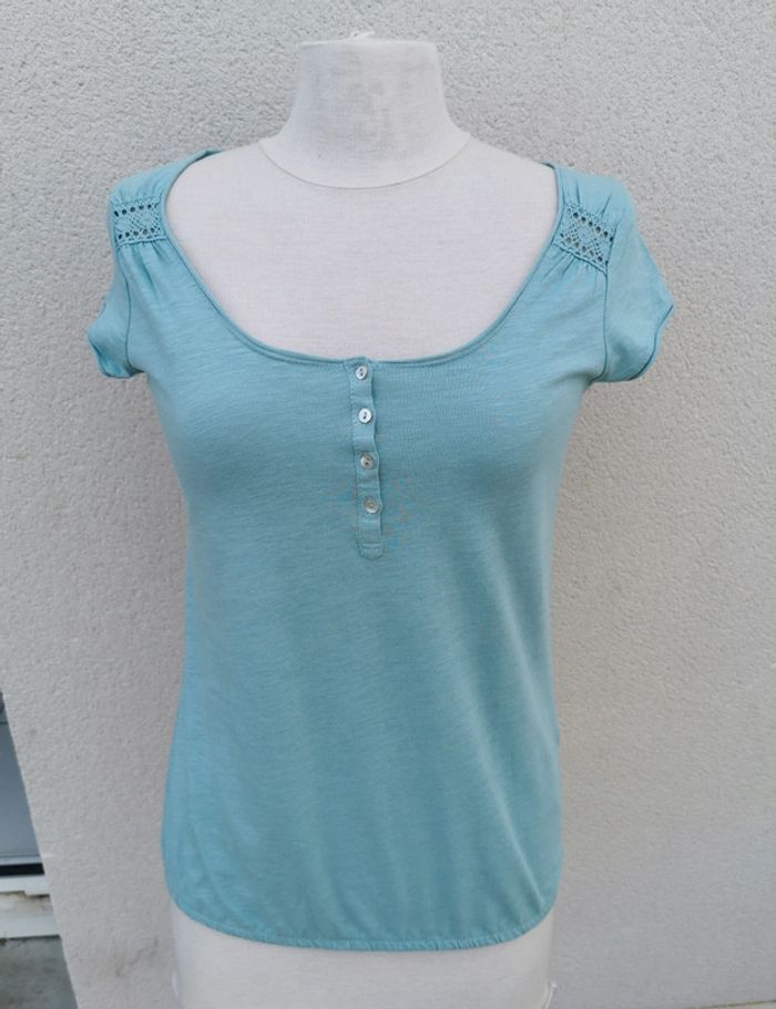 Tee-shirt vert amande Camaïeu taille 1 neuf avec étiquette
