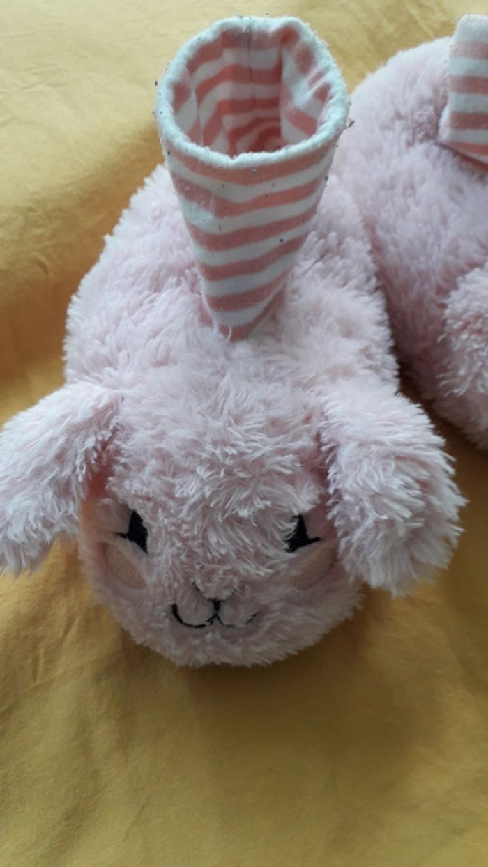 Chaussons pantoufles lapins roses - photo numéro 2