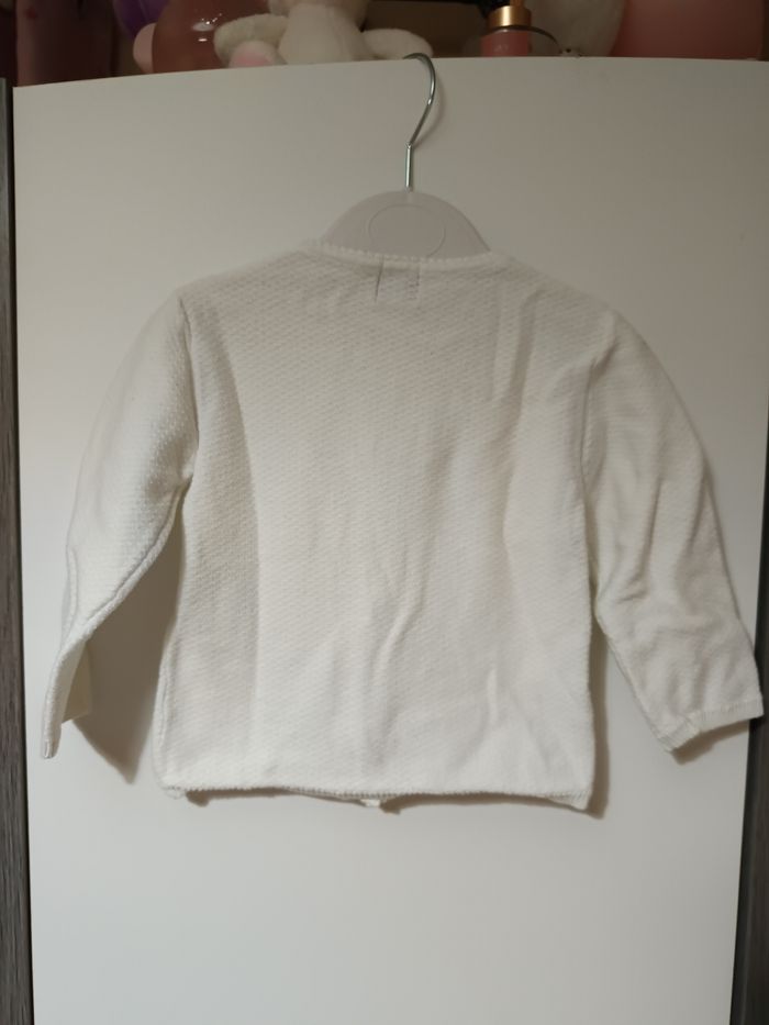 Gilet blanc fine maille 12 mois - photo numéro 4