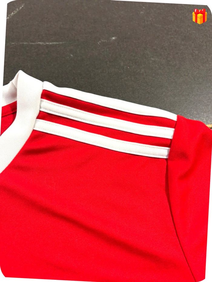 T-shirt Adidas logo brodé rouge et blanc taille XL - photo numéro 4