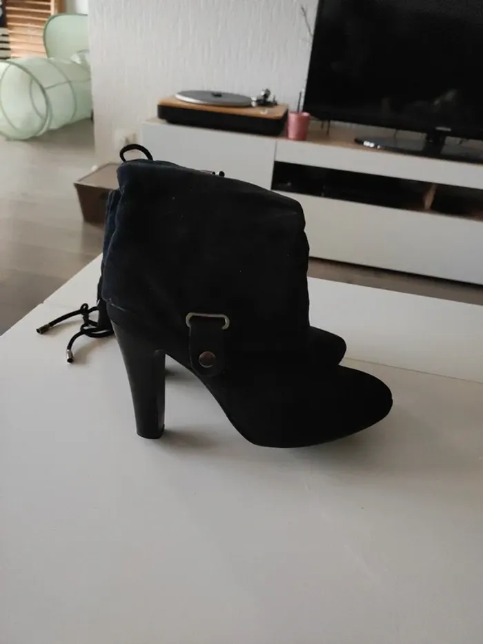Botte noire femme 38 talon - photo numéro 12