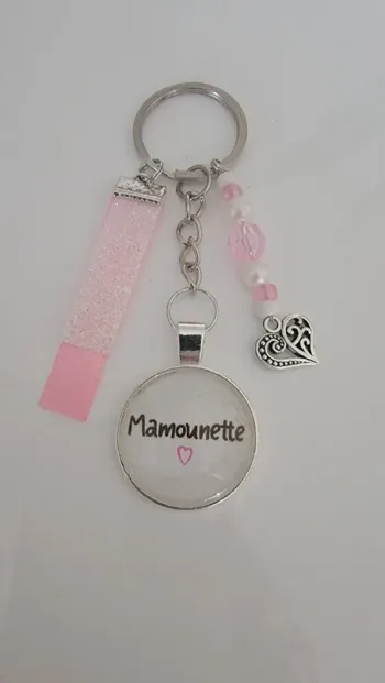 Cadeau maman, porte clé message bijoux de sac " mamounette"