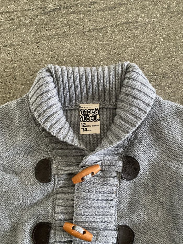 Gilet gris 12 mois - photo numéro 3