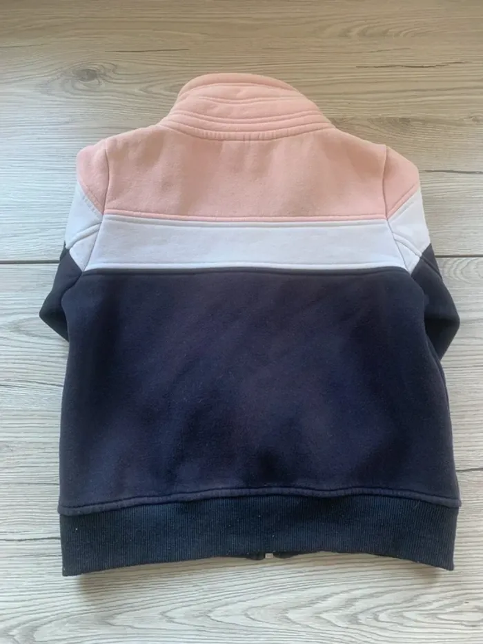 Gilet polaire Pénélope – Bleu marine, blanc & rose – Taille 6 ans - photo numéro 2