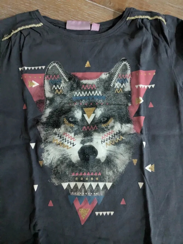Tee shirt 6 ans loup - photo numéro 3