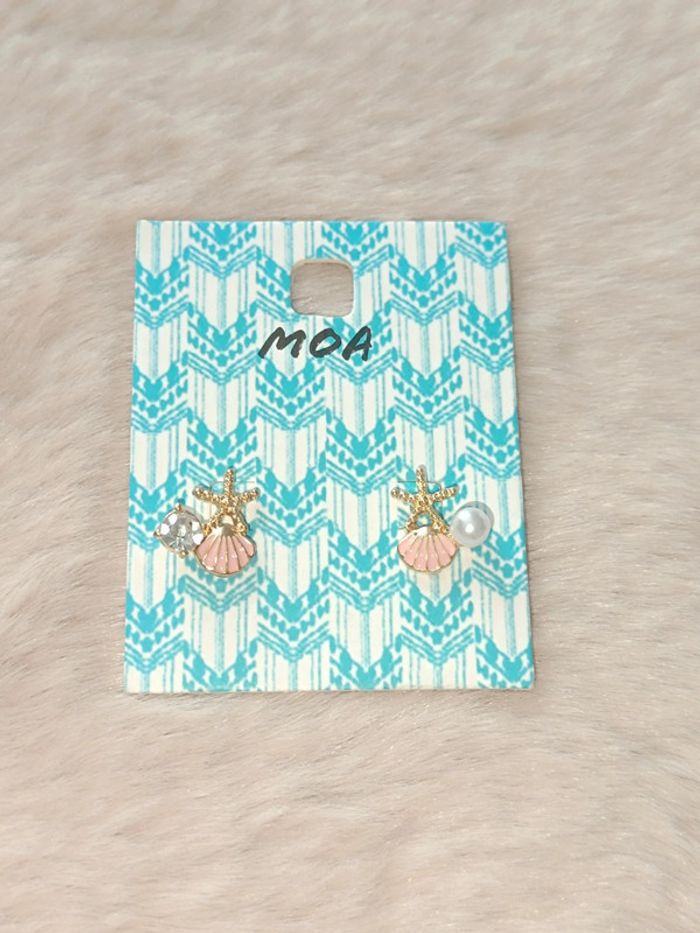 Boucle d'oreille Coquillage-Tendance été -Moa🩷