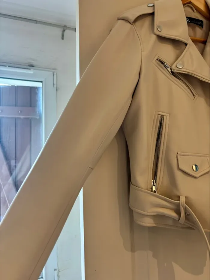 Perfecto beige Zara taille L - photo numéro 3
