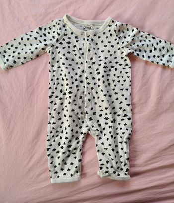 Pyjama mixte blanc noir 50/56 cm