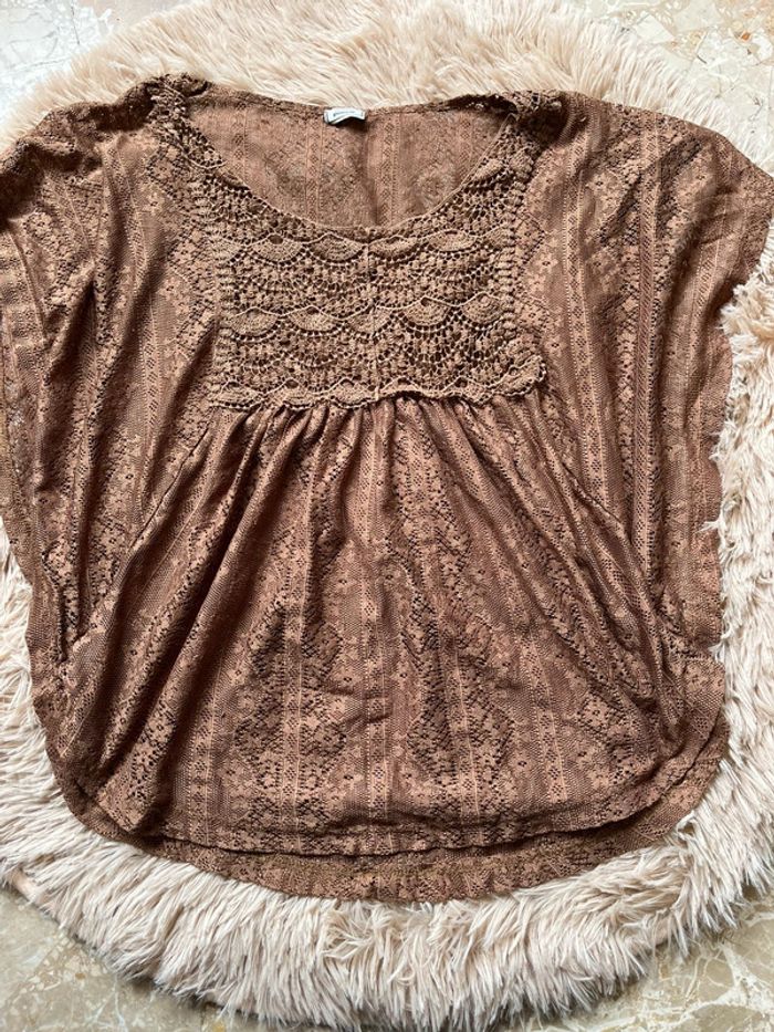 Haut blouse marron - photo numéro 2