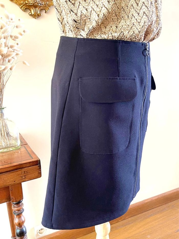 Sublime jupe à  poche plaquée et fermeture avant noir Wallis taille 38 neuve style sixties - photo numéro 8