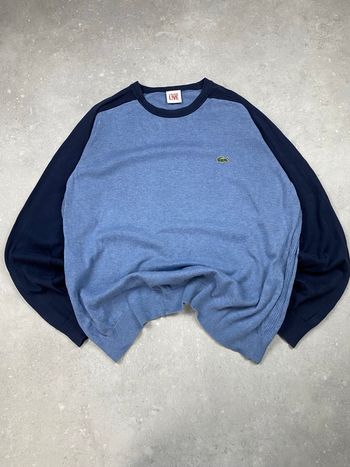 Pull Lacoste Ras de Cou – Taille 7 (XL/XXL) – Bleu & Bleu Marine – Bon État