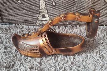 Porte bouteille en bois forme de sabot vintage