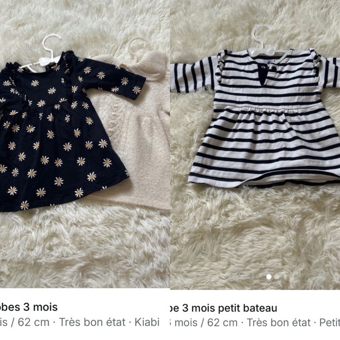 Lot vêtements bébé fille 1 mois et 3 mois - photo numéro 3