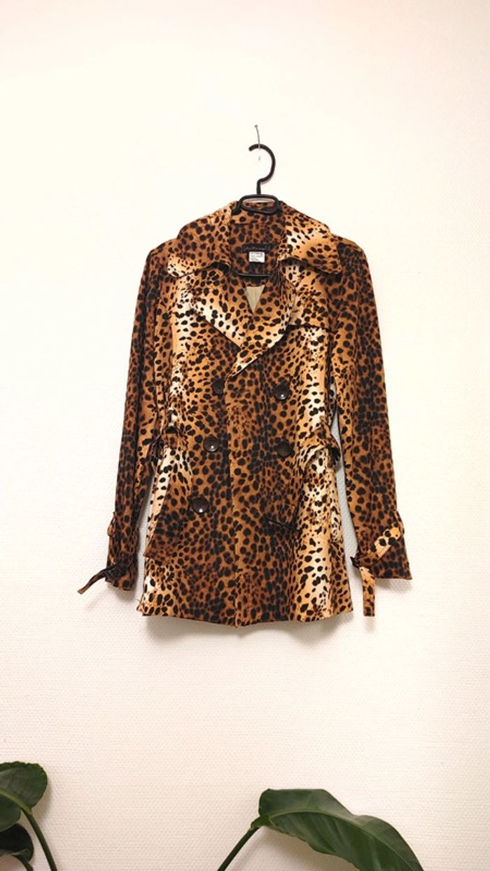 Magnifique trench imprimer le léopard sauvage a - photo numéro 2