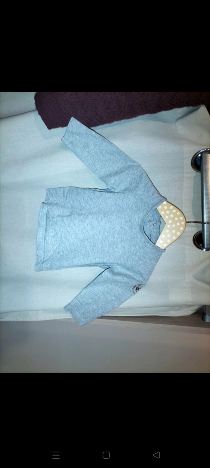 Sous pull gris 12 mois Vertbaudet
