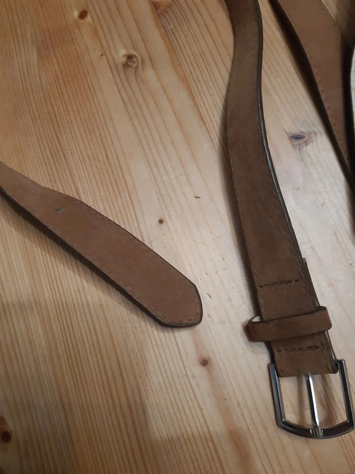2 ceintures cuir  synthétique marron - photo numéro 3