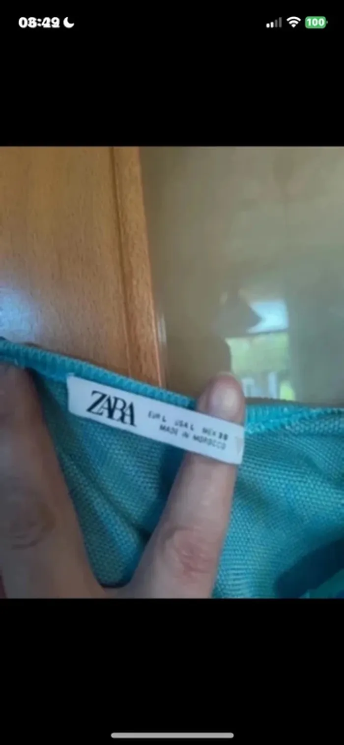 Très belle robe extensible Zara, bleu, taille L. Coupe crayon. - photo numéro 6