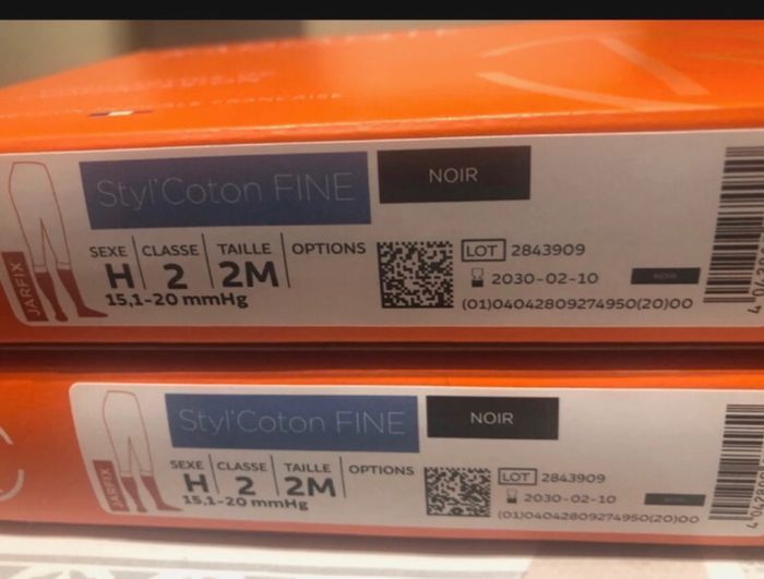 2 paires de chaussettes de contention homme