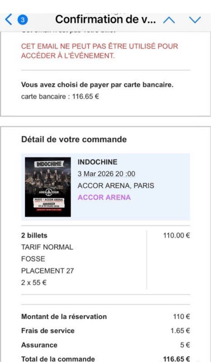 Billet Indochine Paris 2026 - photo numéro 2