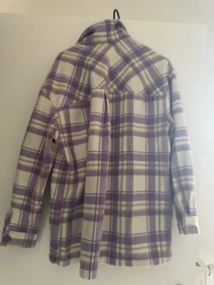Sur chemise à carreaux Violet et blanche Cache Cache - photo numéro 6