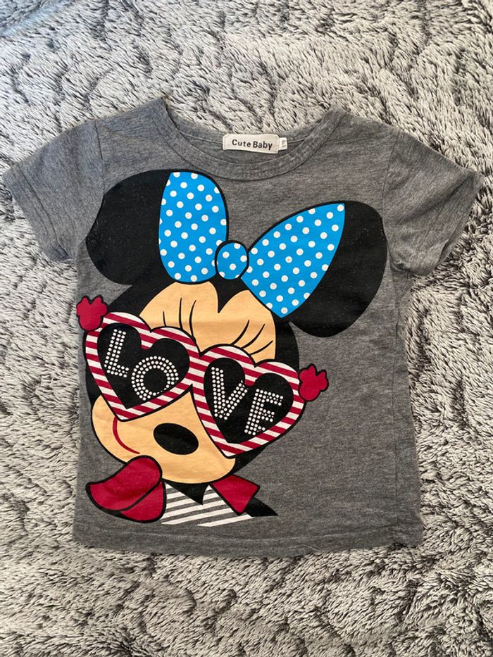 Tee-shirt gris Minnie - taille 6 ans
