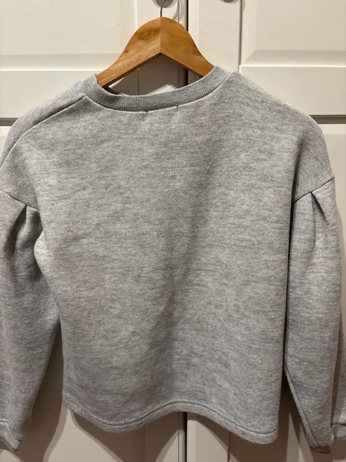 Pull gris enfant en coton 12ans - photo numéro 5