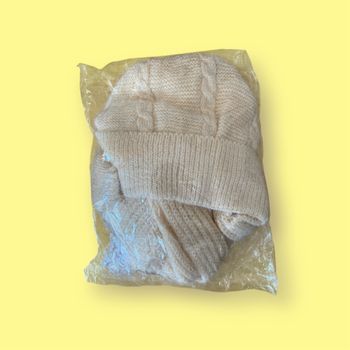 NEUF Shein Ensemble bonnet-écharpe beige Taille Unique