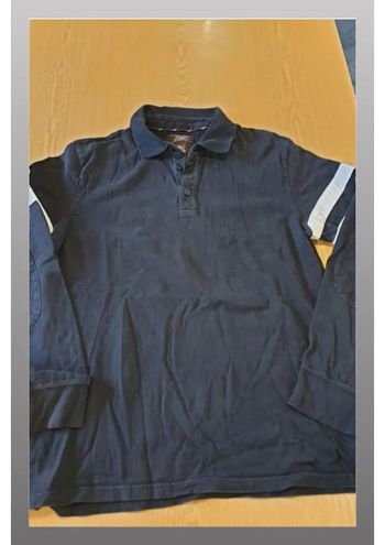 Polo sweat hommes manches longues Celio L bleu et blanc