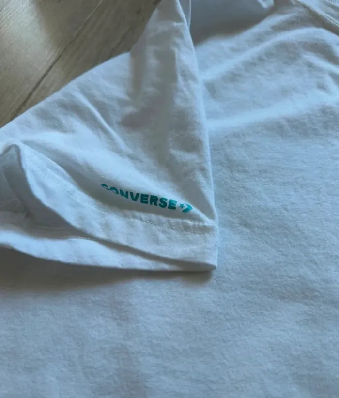 T shirt converse blanc bleu 12/13 ans - photo numéro 4
