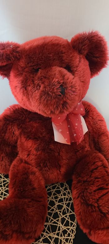 peluche ours rouge vintage collection