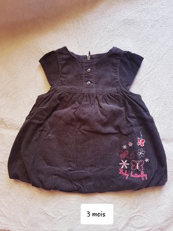 Robe velour alphabet 3 mois