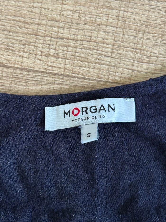 Pull bleu marine à manches courtes Morgan taille S TBE - photo numéro 10