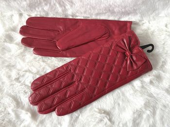 Gants rouge en cuir taille S