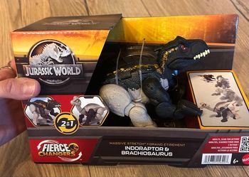 🦖 Jouet Jurassic World  Dinosaure transformable – Indoraptor & Brachiosaurus