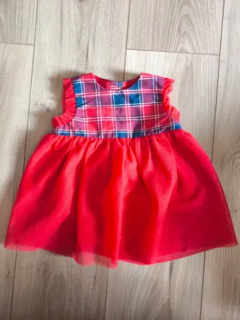 Robe de cérémonie bébé rouge à carreaux – Sergent Major – 6-9 mois