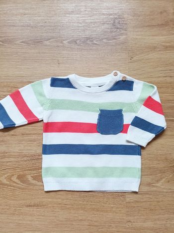 Pull rayé 6 mois - Neuf