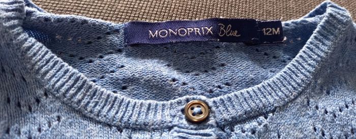 Gilet bleu 12 mois monoprix - photo numéro 3