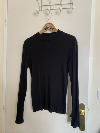 Tee-shirt manches longues côtelé noir – Uniqlo – Taille M – Très bon état