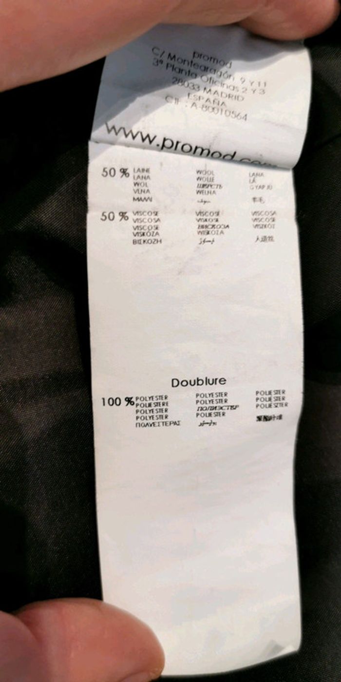Manteau noir Promod femme taille 40 - photo numéro 7