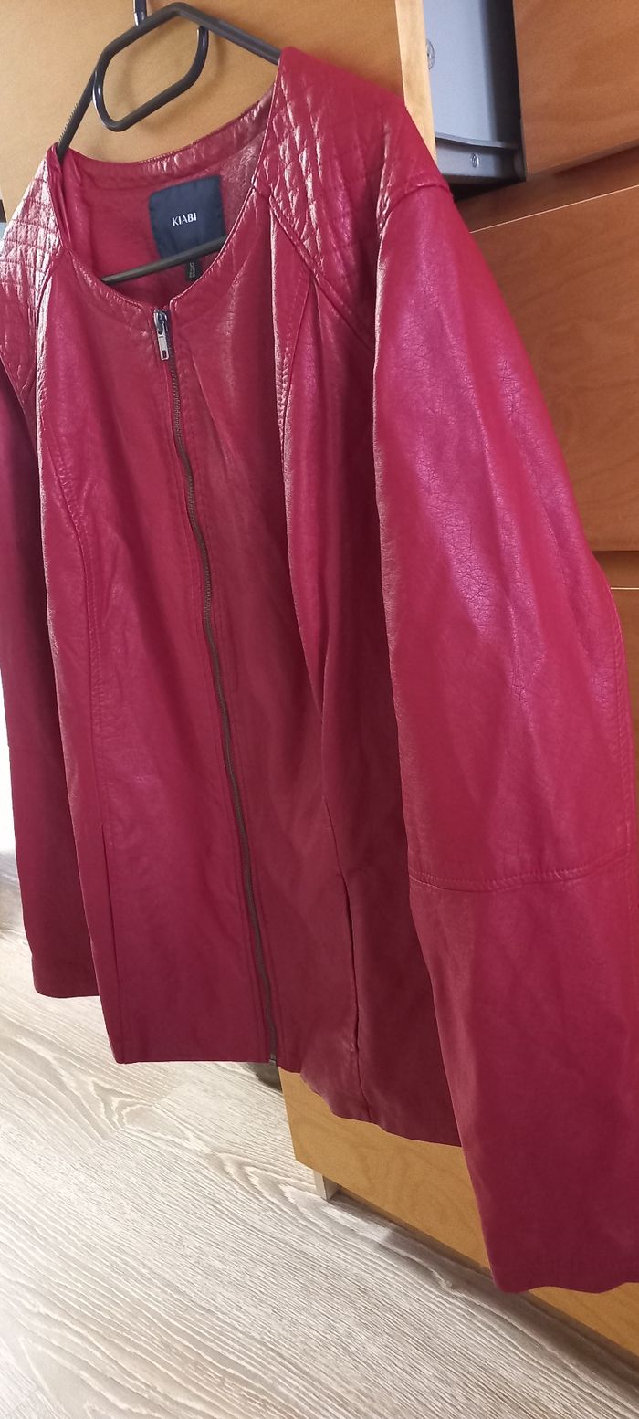 Blouson simili cuir rouge - photo numéro 2