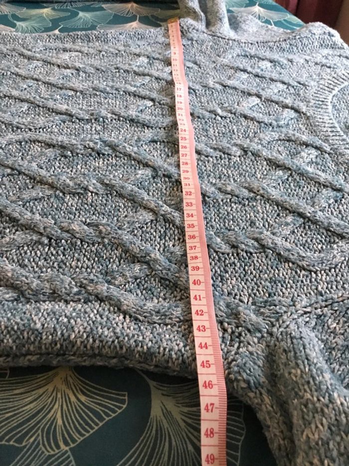 Pull col rond pour femme Tommy Hilfiger bleu turquoise taille S 049 - photo numéro 4