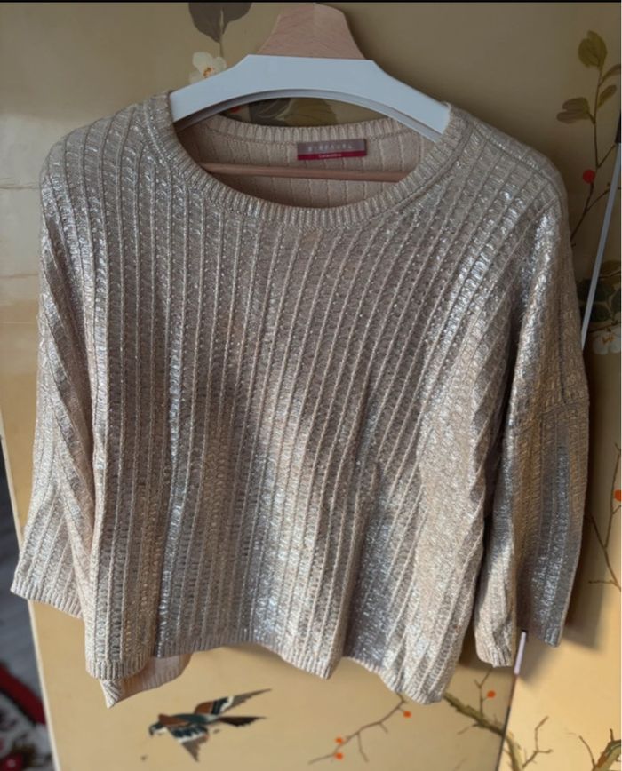 Pull tricot argenté Stefanel - photo numéro 3