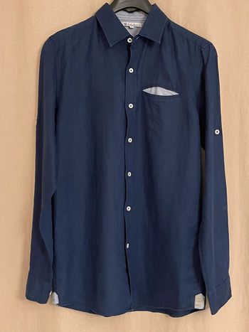 Chemise manches longues bleue marine - U Collection - T. S