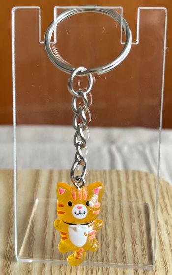 Porte clé chat orange