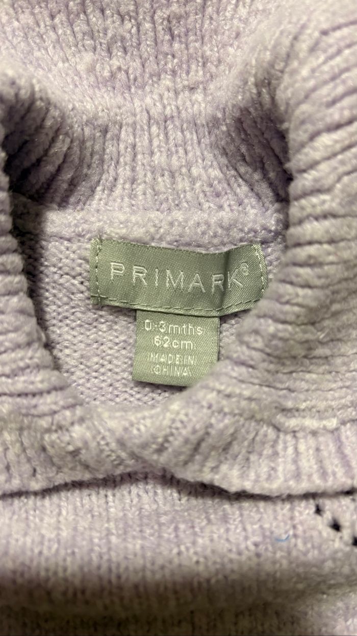 💜 Robe violette motif cœur – Primark – 0-3 mois / 62 cm - photo numéro 3