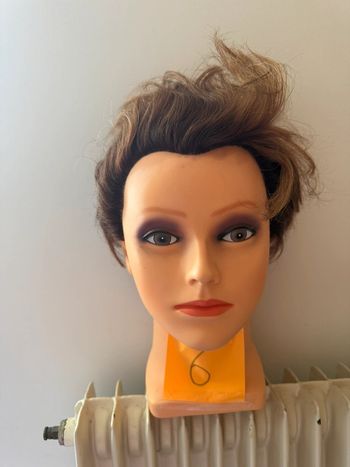 Tête malléable professionnelle Raphael Perrier - Cheveux colorés et méchés