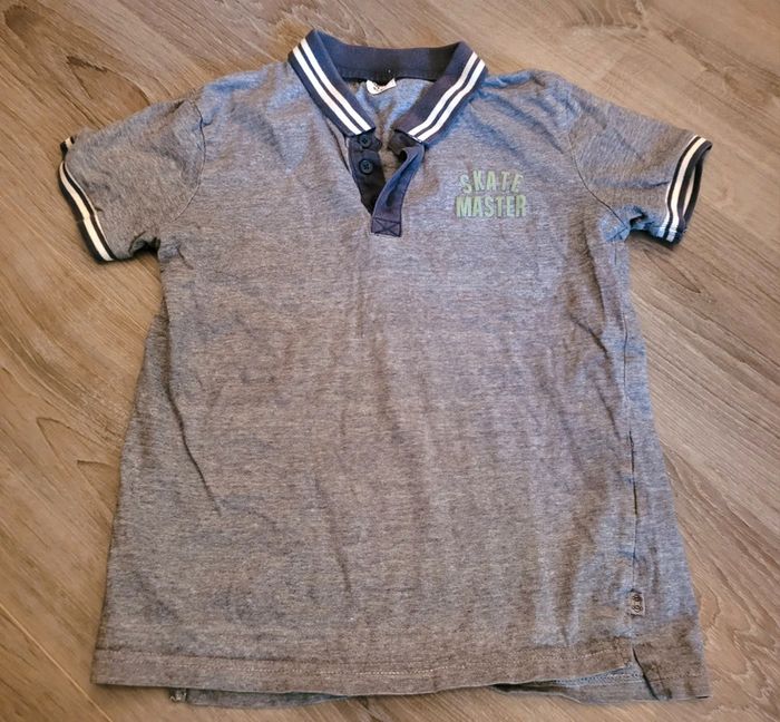 Polo bleu chiné MC Tape à l'œil 10 ans