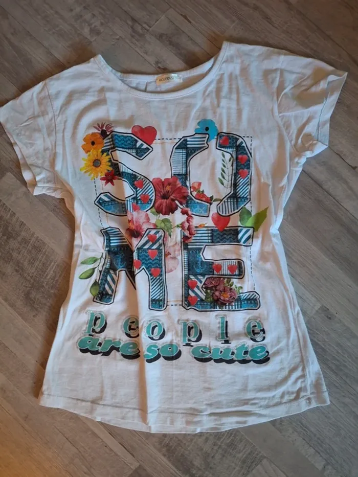 Haut blanc en coton imprimé