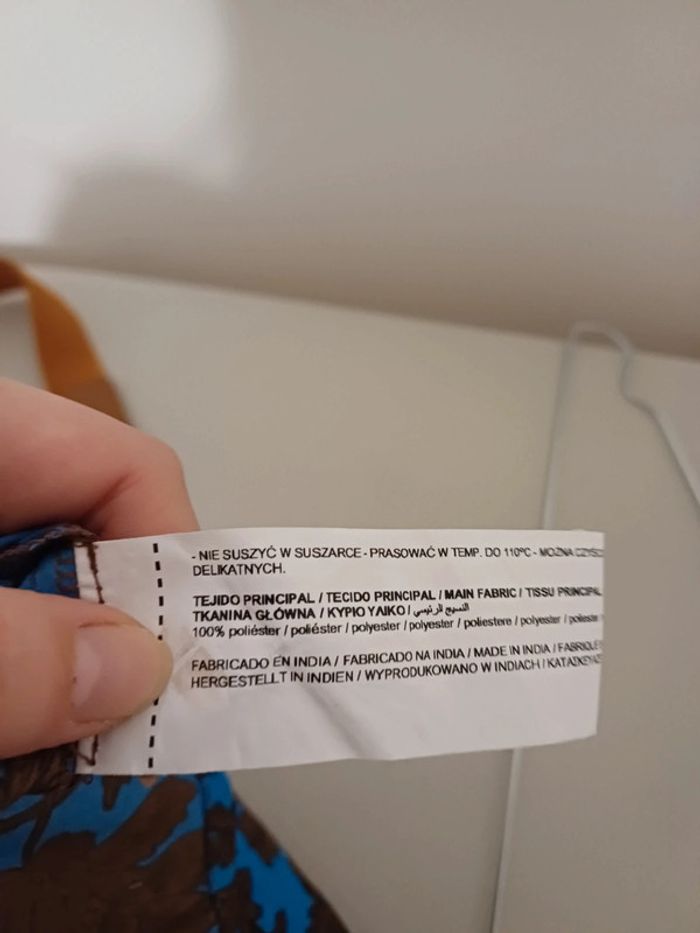 Robe fluide bleue et marron Sfera taille L 40 - photo numéro 10